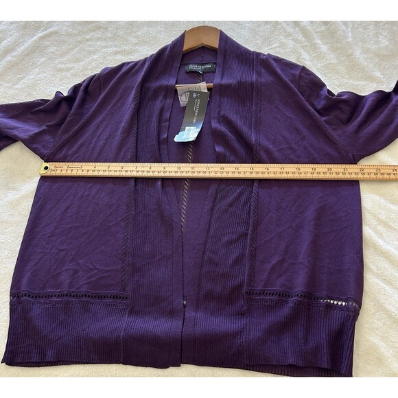 Jones NY Womens Cardigan Extra Large Open Front Lightweight Classic Sweater - Picture 7 of 11